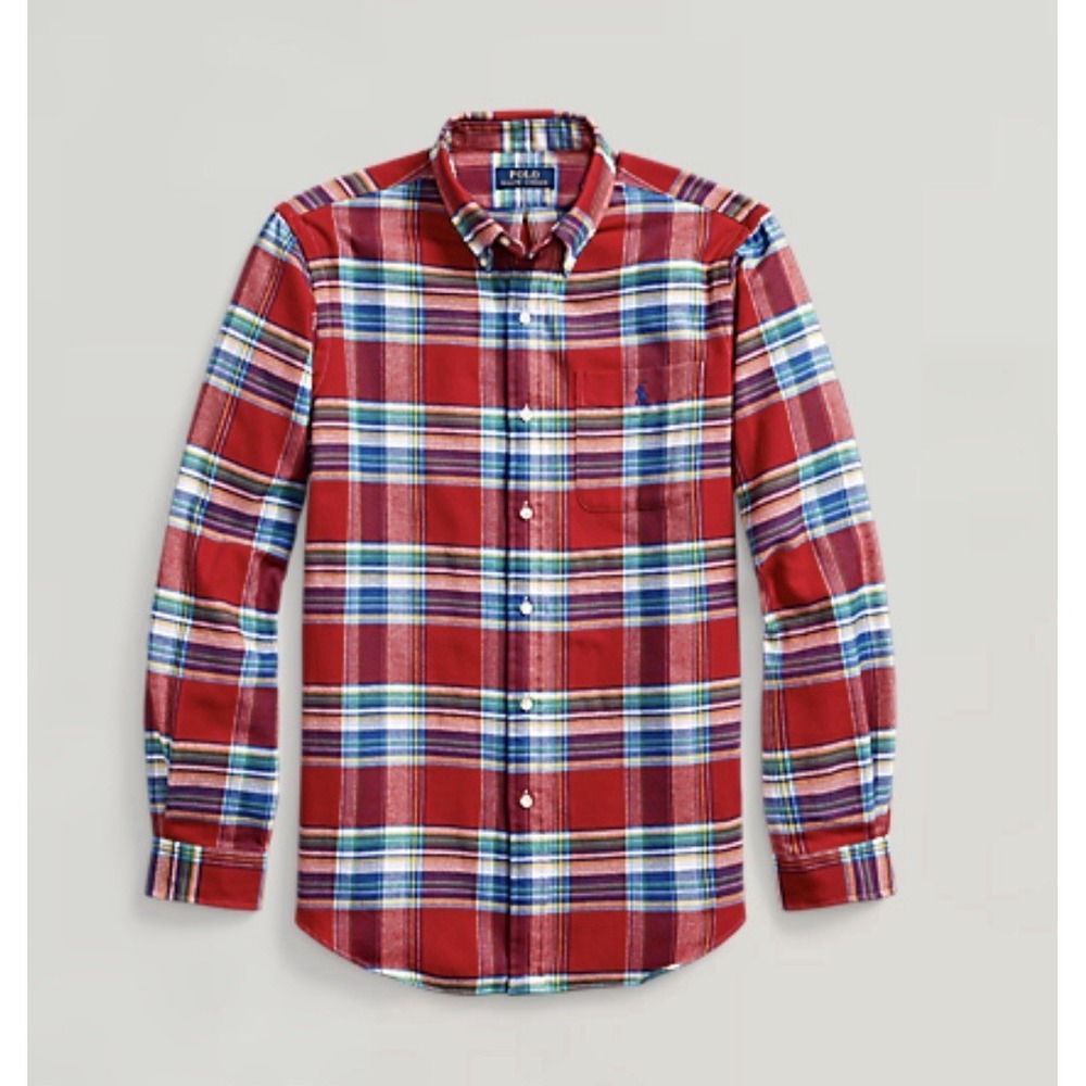 Polo Ralph Lauren Classic Fit Performance Twill Work Shirt Multi Plaid Men 2XL